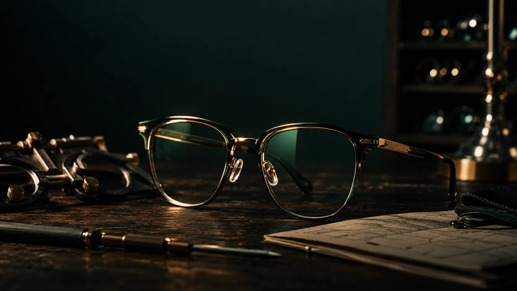 Óculos e ferramentas de montagem de lentes na Cícero Joias